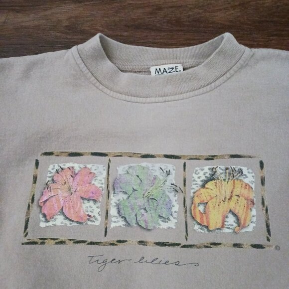 Vintage Tiger Lilies MAZE Sweatshirt Size Medium M Women's - Picture 1 of 4